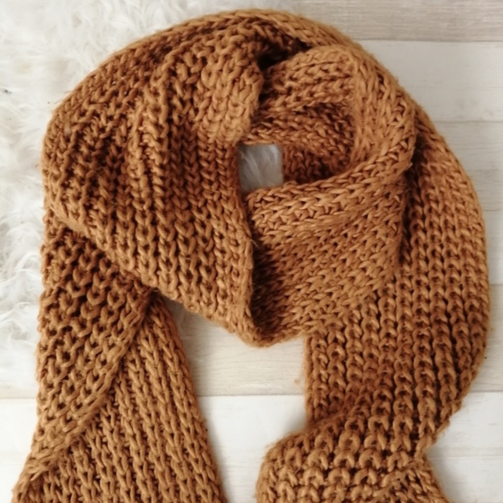 Zara Mustard Knitted Scarf